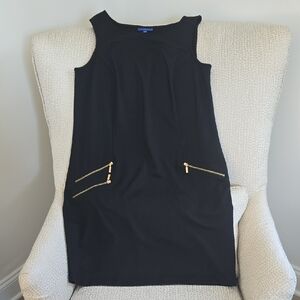 Apt. 9 Black Dress with Gold Zipper Details